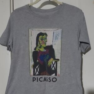 Gray T-Shirt with Picasso Artwork
